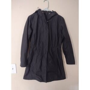 LL Bean H2OFF Rain Jacket‎ Black Hooded Cinched Waist Parka XS Petite